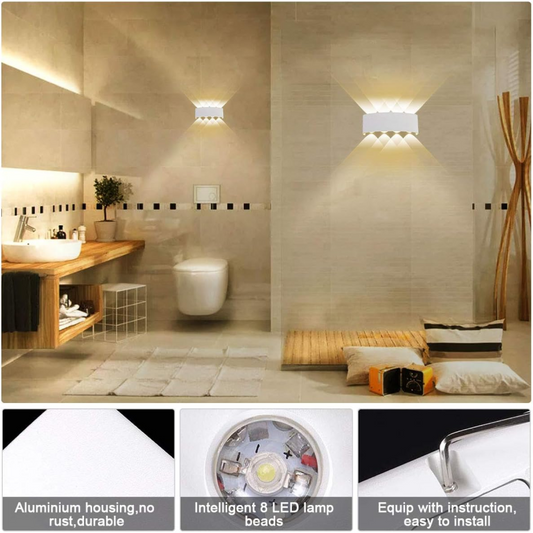 Aplica LED Premium de Exterior, Negru – Model Ondulat și Iluminare Modernă pentru Grădini și Terase