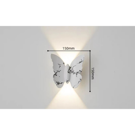 Aplica De Perete In Forma De Fluture Alb 6W Lumina Calda IP65