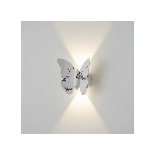 Aplica De Perete In Forma De Fluture Alb 6W Lumina Calda IP65