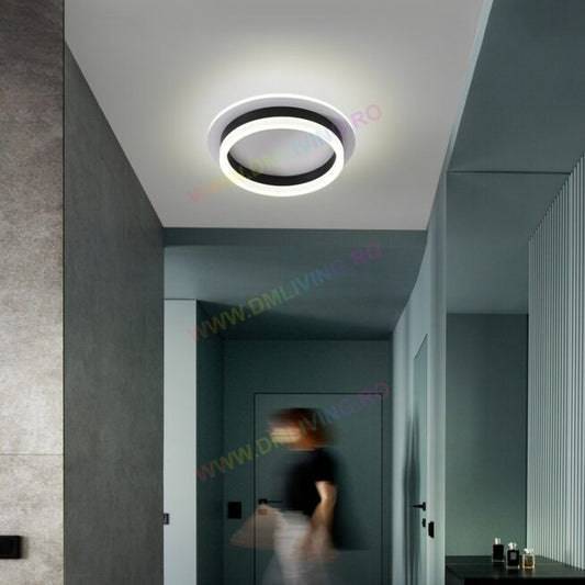 Lustră LED, iluminat eficient si design circular, 50W DM 6081Y-BK, Negru