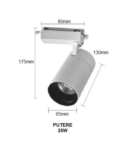 Proiector LED RFAN, Model DM-B52 WH, 25W, 4000K Lumina Neutra, Directionabil Pe Sina Monofazata, Alb