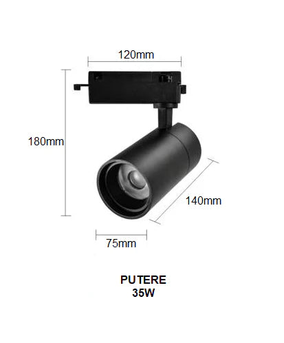 Proiector LED, Model DM-B53 BK, 35W, 3000K Lumina Calda, Directionabil Pe Sina Monofazata, Negru