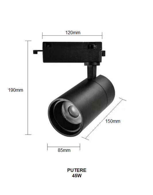 Proiector LED Model B54 BK, 45W, 3000K Lumina Calda, Directionabil Pe Sina Monofazata, Negru