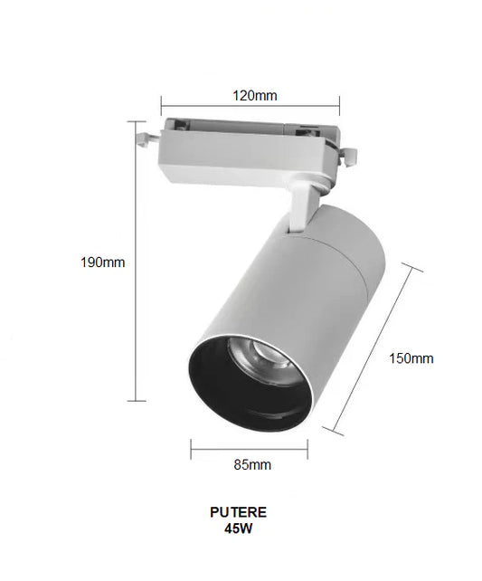 Proiector LED Model B54 WH, 45W, 3000K Lumina Calda, Directionabil Pe Sina Monofazata, Alb