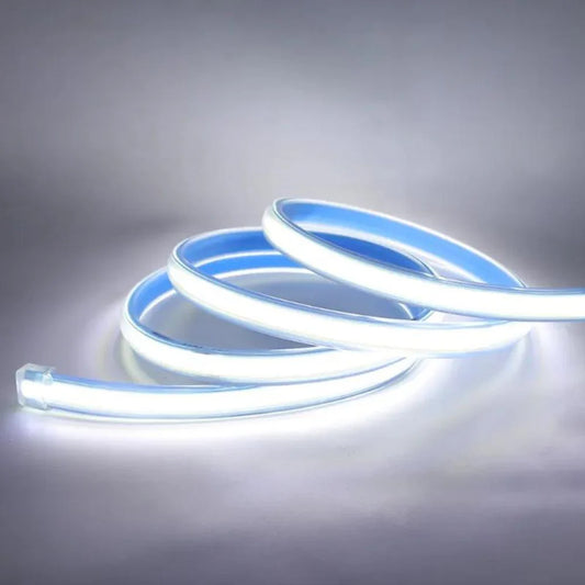 Banda LED COB, Flexibila, IP65, 280 LED/M, Lumina Rece, 6000K, 8W/M, 100m/Rola, 220V, Cu Alimentator Inclus
