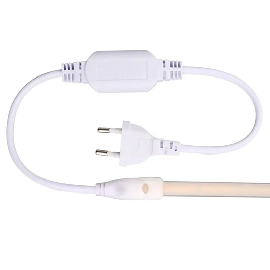Banda LED COB Flexibilă, Modernă, IP65, 280 LED/M, Lumina Rece, 6000K – Rola de 100m, 8W/M, 220V, Cu Alimentator Inclus pentru Un Stil Contemporan