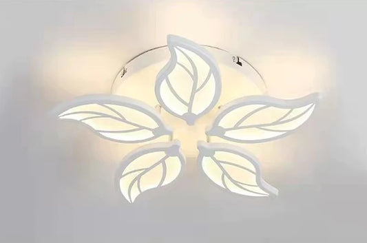 Lustră LED Premium Albă DM007-5 – Design Modern Și Telecomandă, Perfectă Pentru Dormitor Elegant