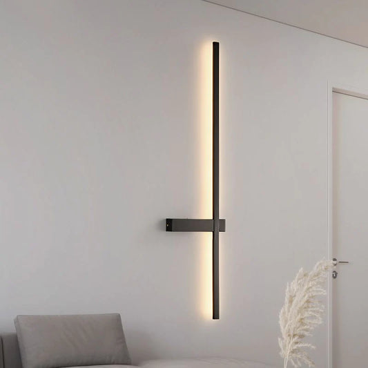 Aplică LED de Perete, Design Liniar Minimalist, DM20781-600, Negru – Ideală pentru Livinguri și Saloane Contemporane