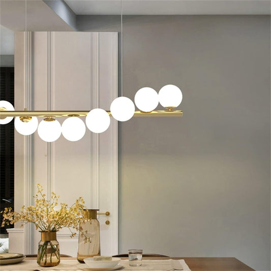 Lustră LED Modernă, 100cm, cu Bile de Sticlă, Model DM332-11 – Iluminat Suspendat Elegant pentru Tavanul Tău