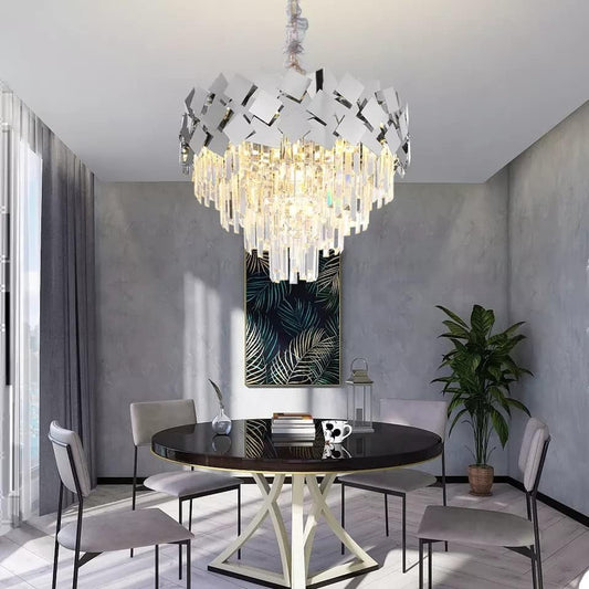 Candelabru de Lux din Cristal, Argintiu, DM 17-40cm – Accesoriul Perfect pentru Atmosfere Impresionante