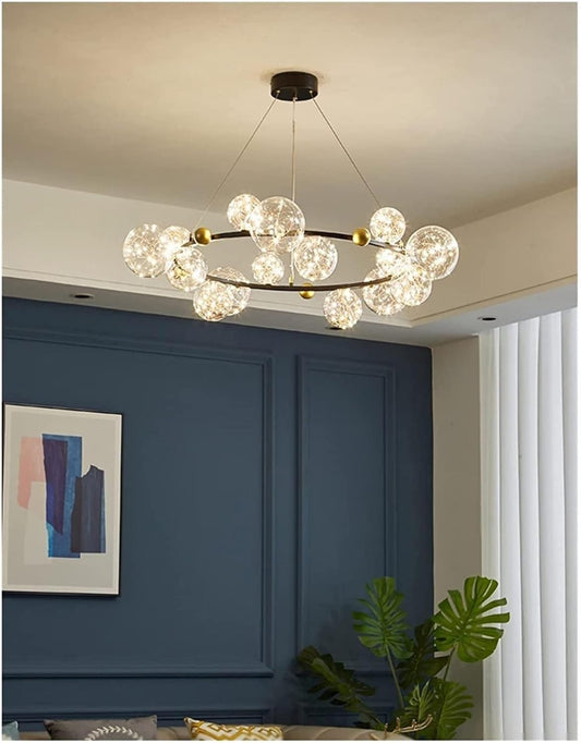 Lustră LED Modernă de Lux Neagra, DM140 – Potrivită pentru Spații de Lux și Birouri