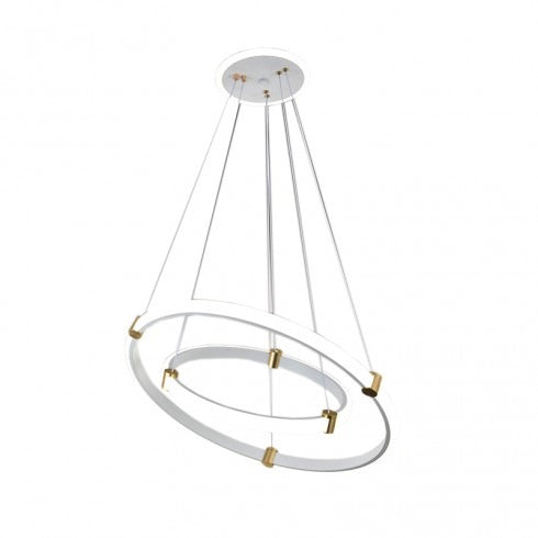 Lustră LED Suspendată Modernă Albă cu 3 Tipuri de Lumină – Iluminare Versatilă pentru Spații Elegante