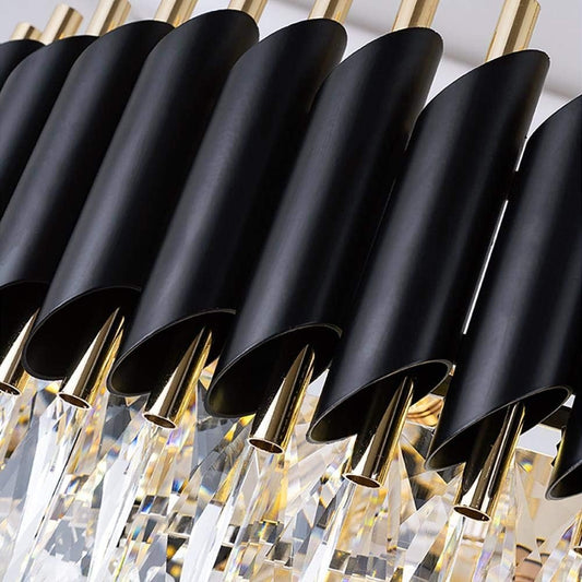 Candelabru Modern Cristal Black Panther 800 – Design Premium și Iluminare Strălucitoare pentru Ambianțe Stilate