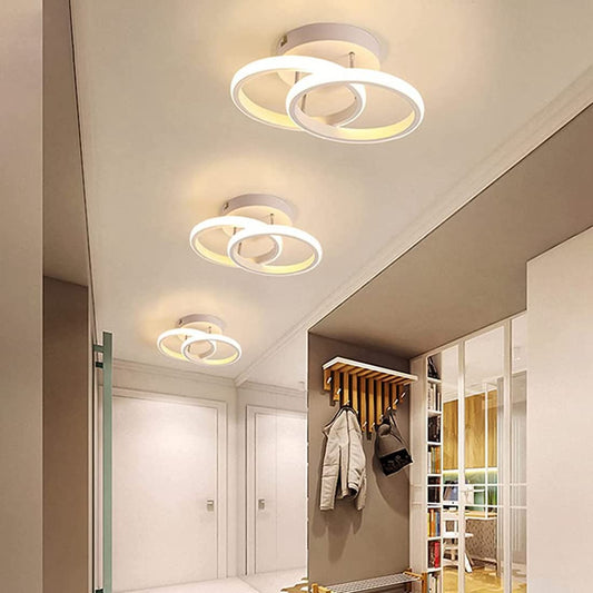 Lustră LED De Lux, Alb DM White Cercuri 30W – Perfectă Pentru Iluminarea Modernă A Dormitoarelor Sau Livingurilor