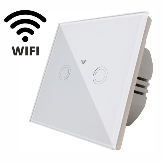 Intrerupator Touch Dublu WI-FI, Alb