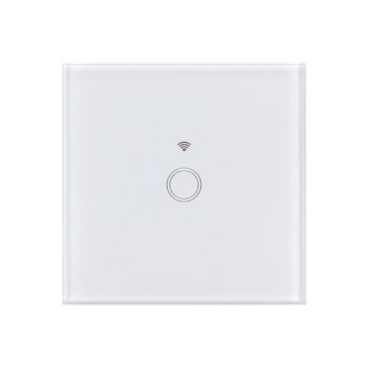 Intrerupator Touch Simplu WI-FI, Sticla Securizata, Alb