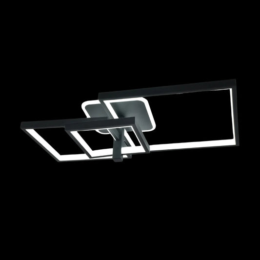 Lustră LED asimetrică, design geometric, DM60018-3, Negru