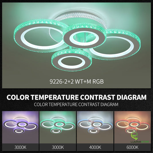 Candelabru LED circular multicolor cu telecomandă – DM9226/2+2 – Iluminare personalizabilă și design modern pentru orice încăpere.