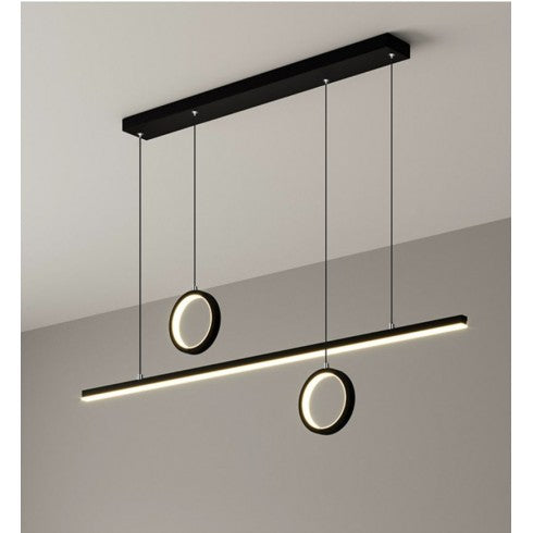 Lustră LED suspendată, design geometric, DM 008, Negru