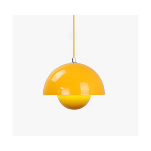 Lampă pendul nordică semisferică, Metal Galben – DM9202/230 E27 – Design minimalist și eficient pentru orice spațiu.