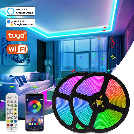 Kit banda LED RGB WiFi smart 5V, spectacol luminos cu comanda vocală