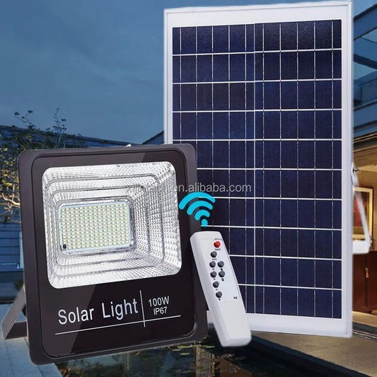 Proiector Solar LED Premium pentru Exterior, Eficiență Luminoasă, DM01E-60W – Soluție Durabilă și Ecologică pentru Iluminat Exterior