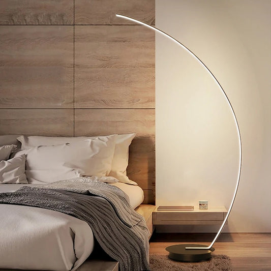 Lampadar LED Modern, Lumină Caldă, DM001, Alb – Iluminat Elegant pentru Camere și Birouri