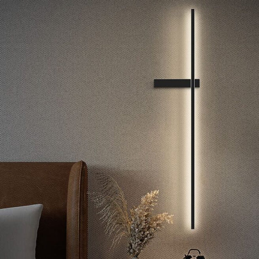 Aplică LED de Perete, Design Liniar Minimalist, DM20781-600, Negru – Ideală pentru Livinguri și Saloane Contemporane