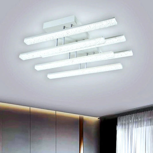 Lustră LED Cu Design Contemporan Și 6 Surse De Iluminare DM9050/6 Alb – Iluminat Modern Și Elegant Pentru Camere Contemporane