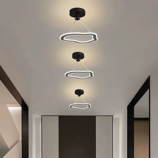 Lustră LED Modernă, Design Contemporan și Lumină Variabilă, Model DM8058 Negru– Iluminat Rafinament și Eficiență Energetică pentru Sufragerie și Living