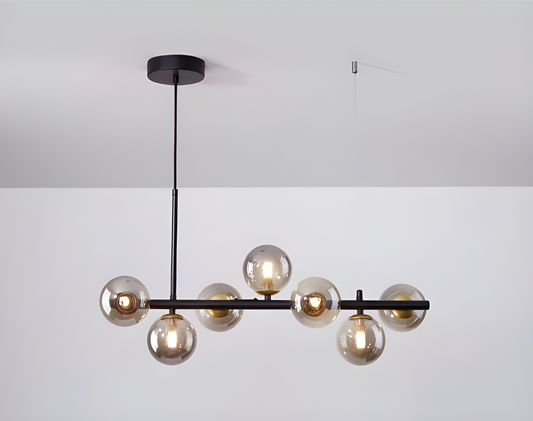 Lustră Tip Pendul cu 7 Abajururi și Design Negru – Estetică Elegantă pentru Un Ambient Luxos, Model DM2414/7