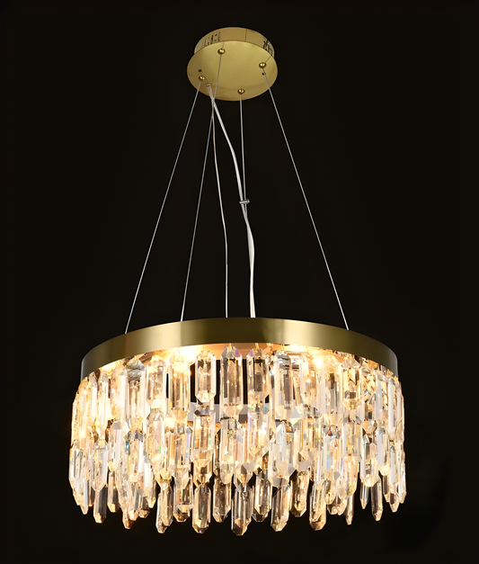 Candelabru Modern cu Cristale, Design Exclusivist, Auriu, DM9137/400 – Rafinament și Stil în Fiecare Detaliu
