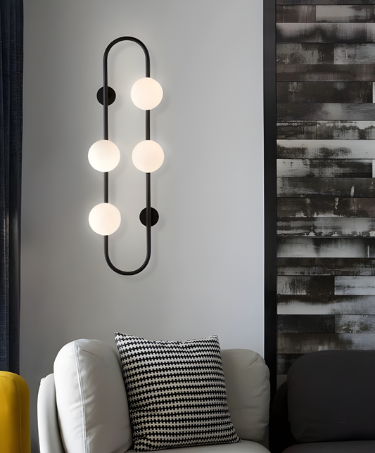 Aplica Modernă Neagră cu 4 Globuri – Design Elegant și Funcționalitate, Model DM2422-4