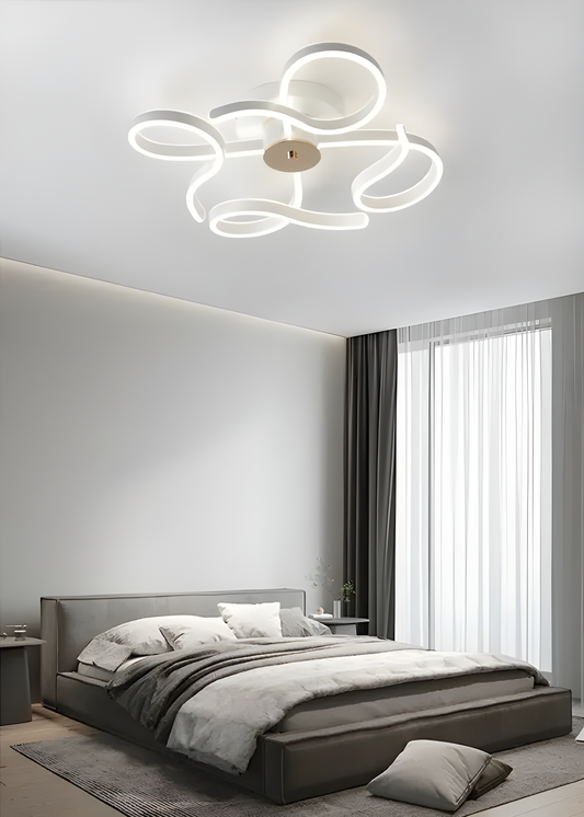 Lustră Premium Alb/Auriu DM9877 – 3 Tipuri de Lumină cu Telecomandă, Intensitate Reglabilă, 288W, – O Alegere Eficientă și Elegantă