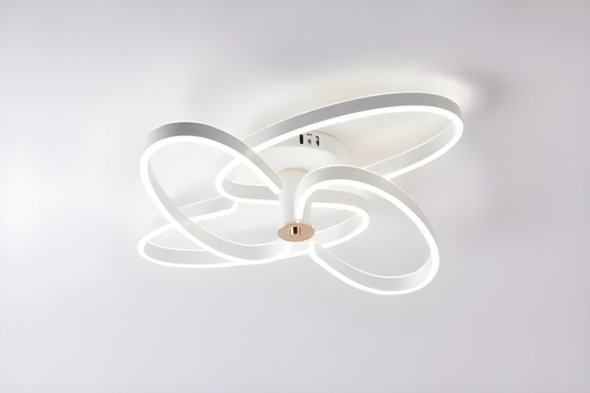 Lustră Modernă Alb/Auriu DM9874 – Telecomandă, 288W, 3 Tipuri de Lumină, Intensitate Reglabilă,  – Eleganță și Funcționalitate