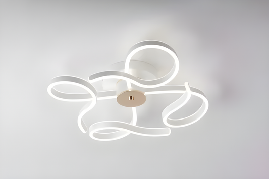 Lustră Premium Alb/Auriu DM9877 – 3 Tipuri de Lumină cu Telecomandă, Intensitate Reglabilă, 288W, – O Alegere Eficientă și Elegantă