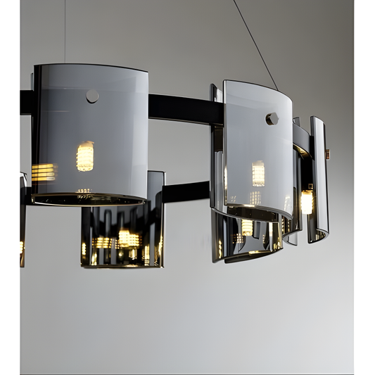 Lustra LED Modernă cu Detalii Metalice, 80cm, Model DM01-6/800C, Negru – Rafinament și Stil în Orice Spațiu