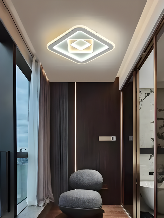 Lustră LED, stil contemporan, Alb, 3 tipuri de lumină, 106W, Model DM 9117-300, O alegere deosebită pentru un ambient strălucitor.