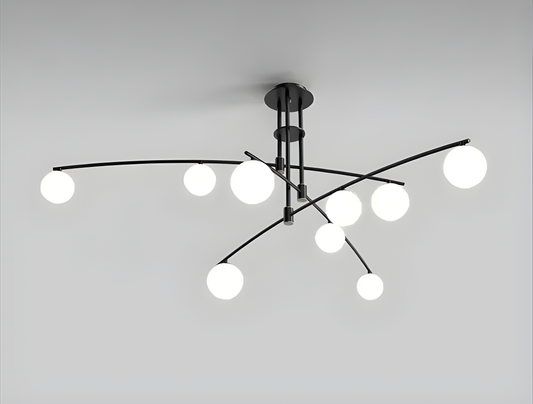 Lustră de Lux, Neagră, Cu 9 Abajururi, 9 x G9, Iluminat Elegant pentru Spații Moderne, Model DM5478/9