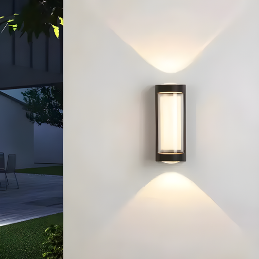 Aplica Exterioară Neagră din Aluminiu cu 2 Tipuri de Lumină – Eficiență și Stil pentru Spații Exterioare, Model L549