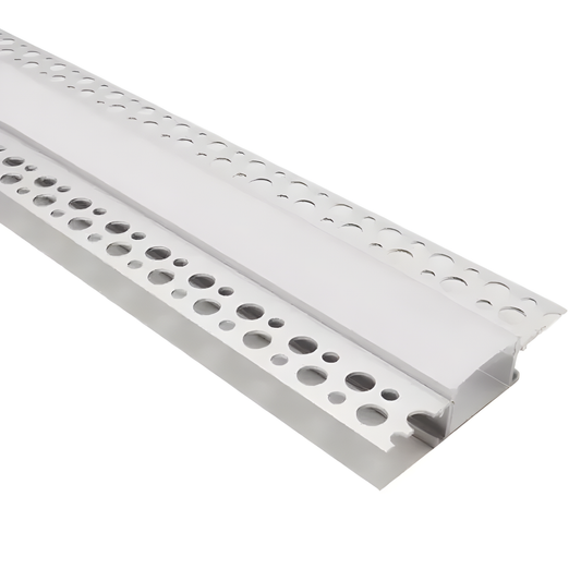 Profil LED Încastrat cu Design Modern – Finisaj Glet, Aluminiu Lat, 2m