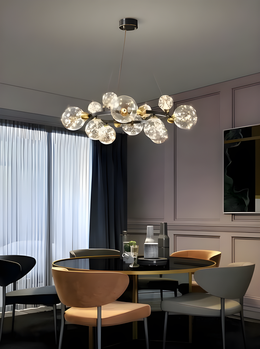 Lustră Suspendată de Lux cu 12 Globuri, DM-G4066/12, 80W, D80CM – Eleganță Rafinată pentru Spații Contemporane