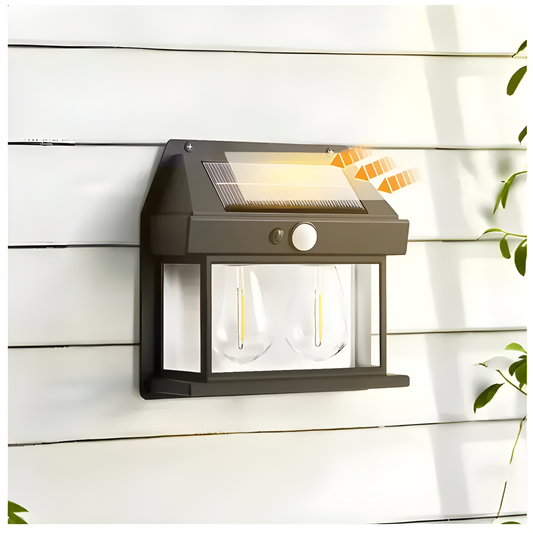 Aplica Exterioară RFAN cu Panou Solar și Senzor de Mișcare, Neagră, IP65 – Design Elegant și Iluminare Caldă, Model 686034