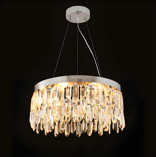 Candelabru Luxos cu Cristale, Iluminat Modern, Crom, DM9137/600 – O Piesă Deosebită pentru Un Decor Excepțional