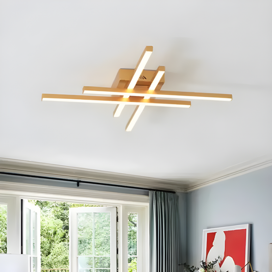 Lustră LED cu Intensitate Reglabilă și 4 Surse de Lumină, Model DM 9111/4, Aurie – Eleganță și Flexibilitate în Iluminatul Tău
