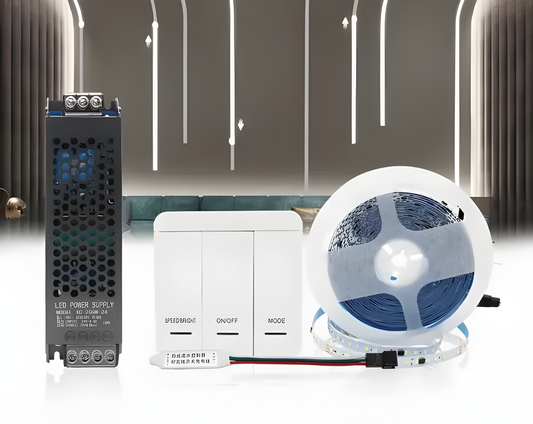 KIT Banda LED Digitală Premium – Lumina Verde Calidă, 10m, 12W/M, 24V, cu Transformator de 150W și Controler pentru Design Modern și Versatil