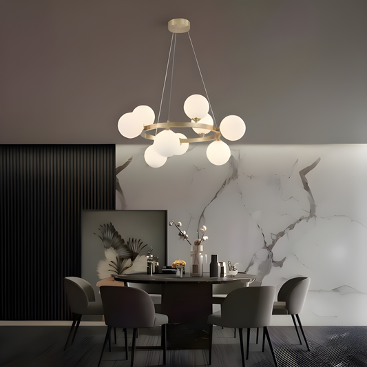 Lustră Modernă Nordică Suspendată cu 9 Globuri, DM-DX2415/9 – Eleganță Rafinată pentru Spații Contemporane