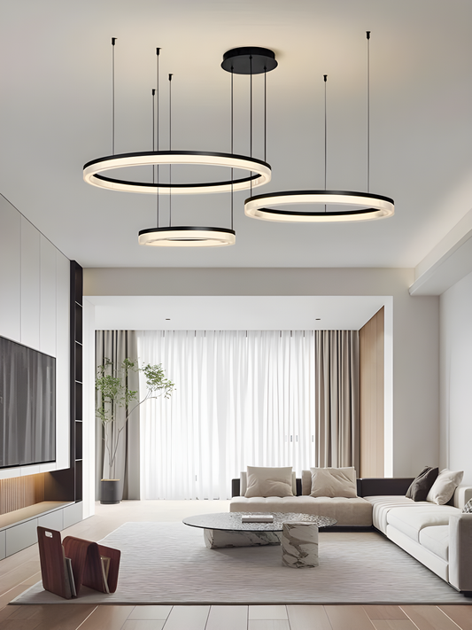 Lustră Suspendată Neagră cu Design Modern și Funcție Reglabilă – Eleganță și Versatilitate, Model DM-G4008-40+60+80