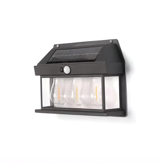 Aplică de Exterior Premium RFAN Neagră, cu Panou Solar și Senzor de Mișcare – Eleganță și Performanță în Iluminatul Exterior, Model 686035, IP65, Lumina Caldă