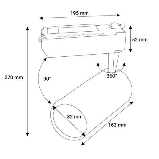 Proiector LED Model DM-B04 WH, 40W, 3000K Lumina Calda, 3420lm, Directionabil pe Sina Monofazata, Alb